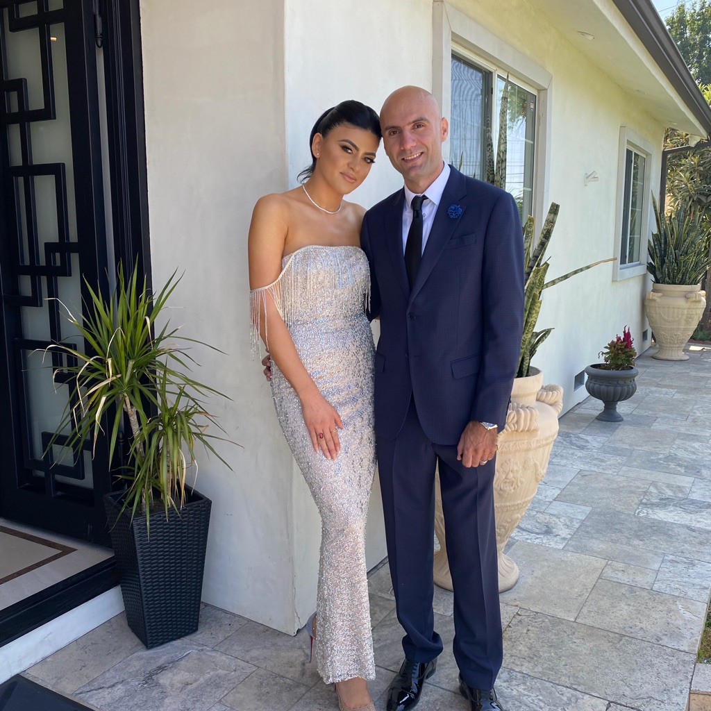 Strapless Silver Sequin Evening Dress